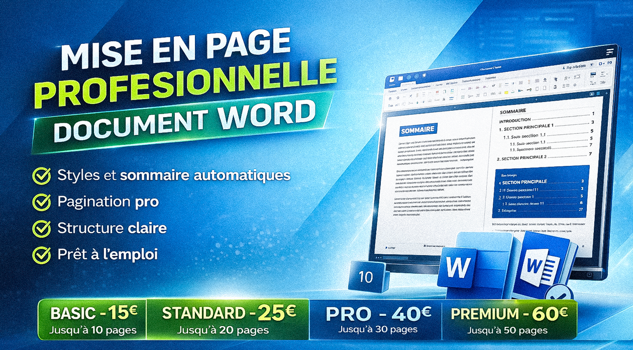 Je vais mettre en page votre document word de façon professionnelle par ...