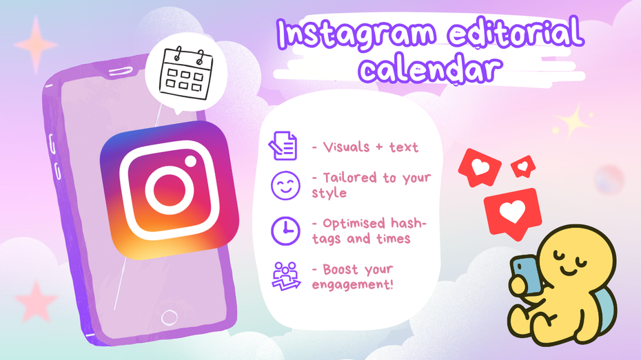 I will create an editorial calendar for your Instagram page by
