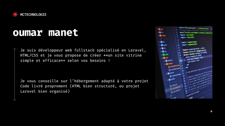 Je vais créer un site vitrine moderne avec Laravel ou HTML/CSS par ...