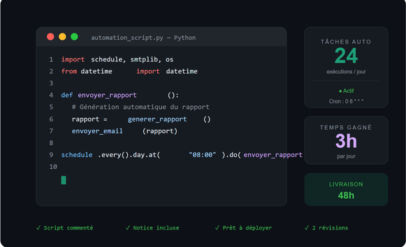 Je vais créer votre script python d'automatisation de tâches ...