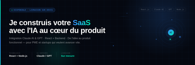Je vais développer votre application SaaS avec IA intégrée (Claude AI ...