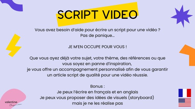 Je vais écrire le script de votre incroyable vidéo par Valentine_ThSc