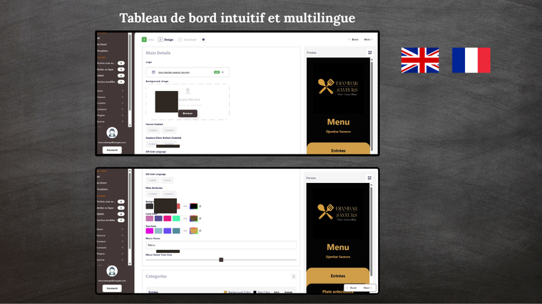 Je vais créer un menu de restaurant digital interactif, modifiable à ...