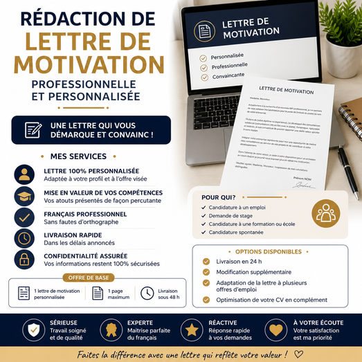 Je vais Je vais rédiger une lettre de motivation professionnelle et — free download
