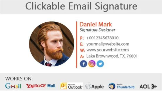 I will design a clickable HTML email signature by mahdikheireddine