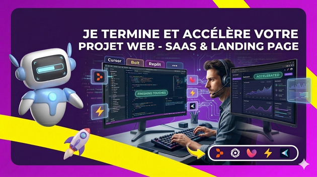 Je vais terminer ou accélérer votre projet web, landing page ou SaaS ...