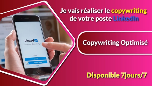 Je vais réaliser le copywriting de votre poste LinkedIn par clementeaminata