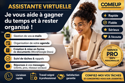 Je vais Je serai votre assistante virtuelle pour gérer vos tâches ...