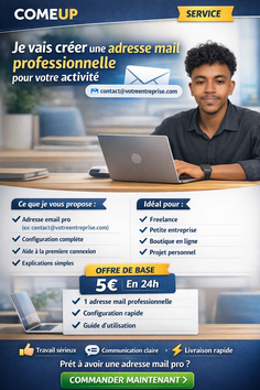 Je vais Vous créer un adresse mail (gmail) professionnel avec ...