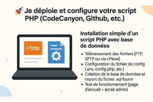 Je vais installer et configurer votre script PHP (CodeCanyon, GitHub ...
