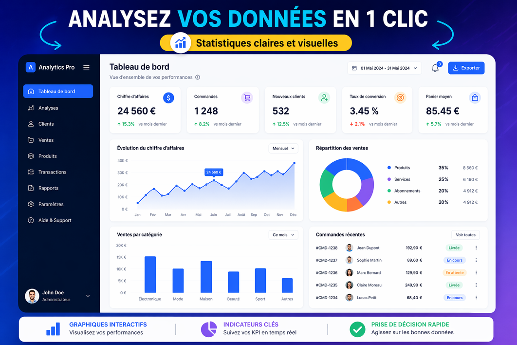 Je vais transformer votre Excel en application de gestion (CRM, stock ...