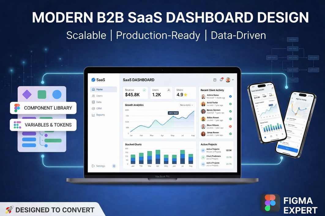 I will Design B2B SaaS Dashboard & Admin Panel , Scalable Figma Design ...