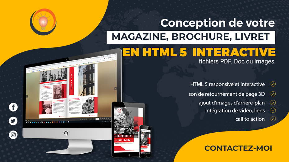 Je vais concevoir votre MAGAZINE, BROCHURE, LIVRET en HTML 5 responsive ...
