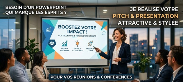 Je vais réaliser un PowerPoint attractif pour vos réunions ou pitchs ...
