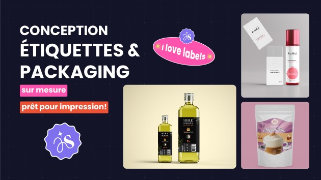 Je vais créer votre design de packaging, étiquette ou sticker sur ...