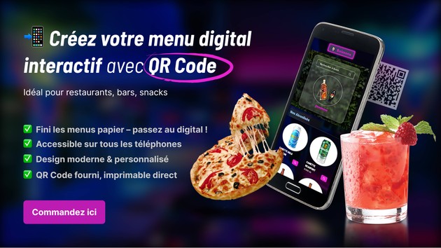 Je vais créer un menu digital interactif avec QR code pour votre ...