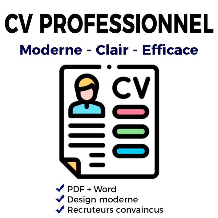 Je vais créer un CV professionnel moderne qui attire les recruteurs par ...