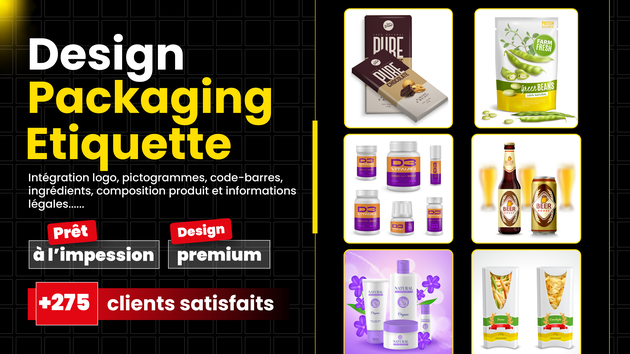 Je vais créer votre packaging ou étiquette de produit sur mesure par ...