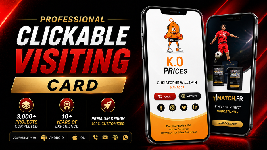 I will design a clickable digital mobile business card in PDF format by FMK
