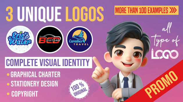 I will create and custom professional logo for a company, personalized ...