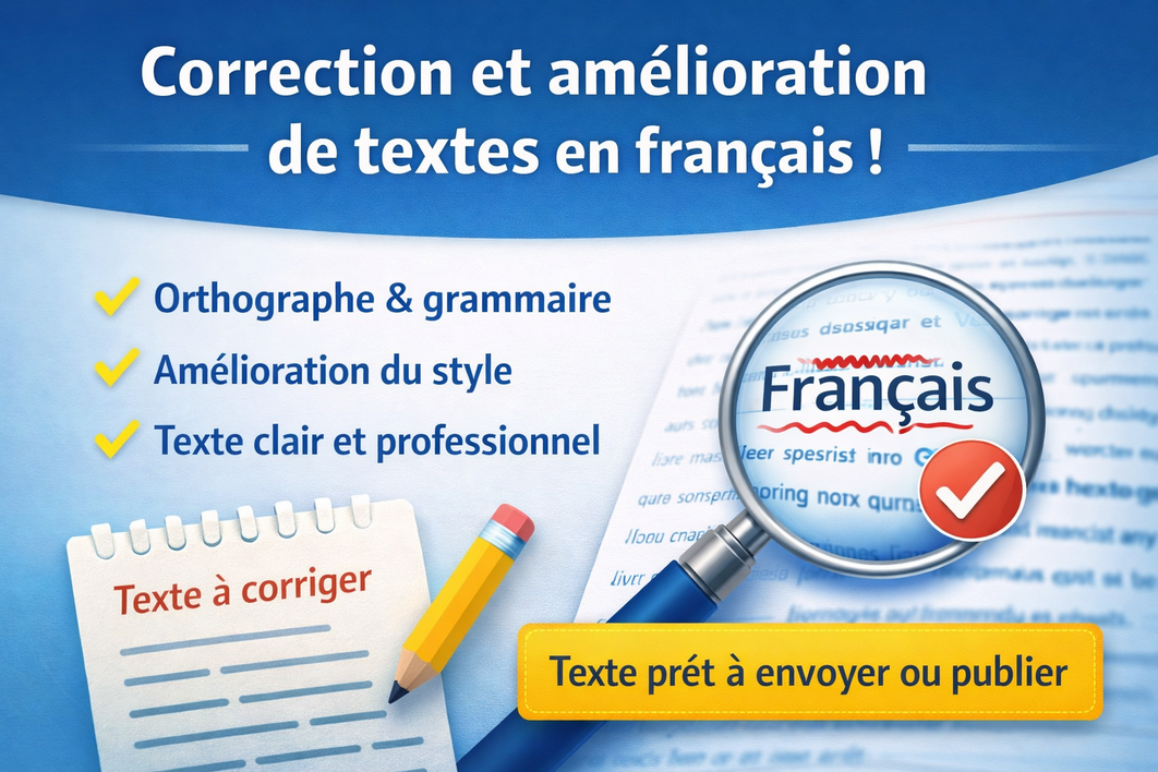 Je vais corriger et améliorer votre texte en français par JonathanSylvestre