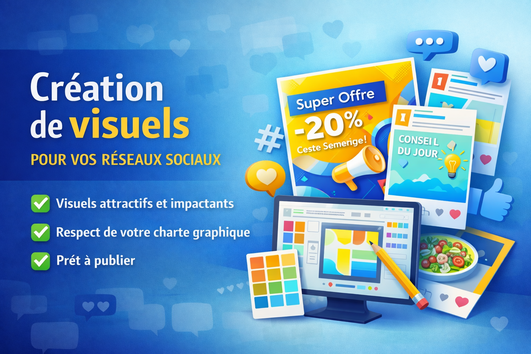 Je vais Créer des visuels simples et attractifs pour vos publications ...