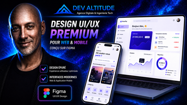 Je vais créer la maquette UI UX design premium et épuré de votre site ...