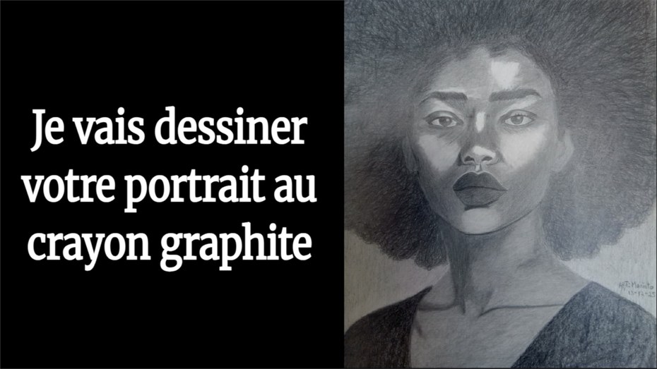 Je vais réaliser un portrait réaliste au crayon graphite (noir et blanc ...