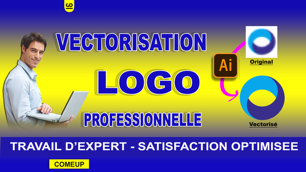 Je vais vectoriser / retracer votre logo pixélisé de façon ...