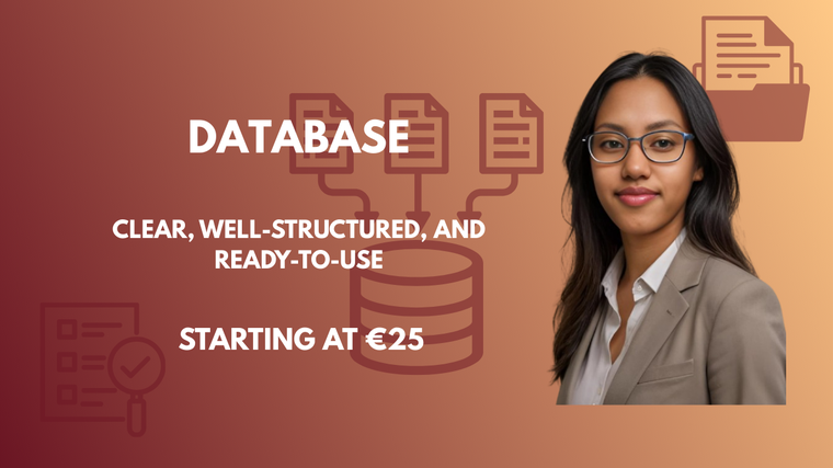 I will design and create a clean and professional database for you by ...
