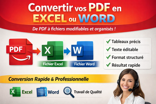 Je vais convertir vos fichiers PDF en Excel ou Word avec précision par ...