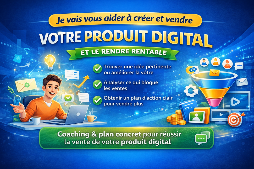 Je vais vous aider à créer et vendre votre produit digital rentable par ...