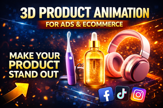 I will create 3D product animation for ads and ecommerce, 3D and logo ...