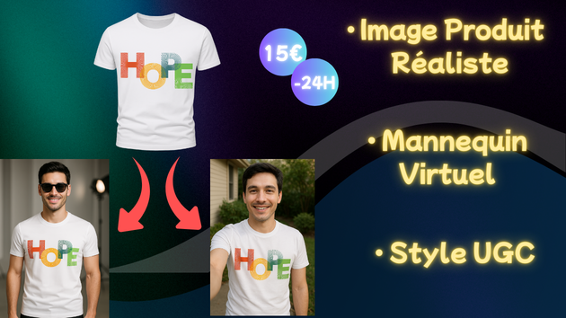 Je vais créer une image produit réaliste avec mannequin virtuel & rendu ...