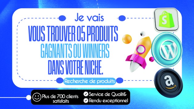 Je vais vous trouver 5 produits gagnants ou winners dans votre niche ...