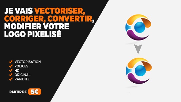 Je vais vectoriser, Corriger, convertir, modifier votre logo pixelisé ...