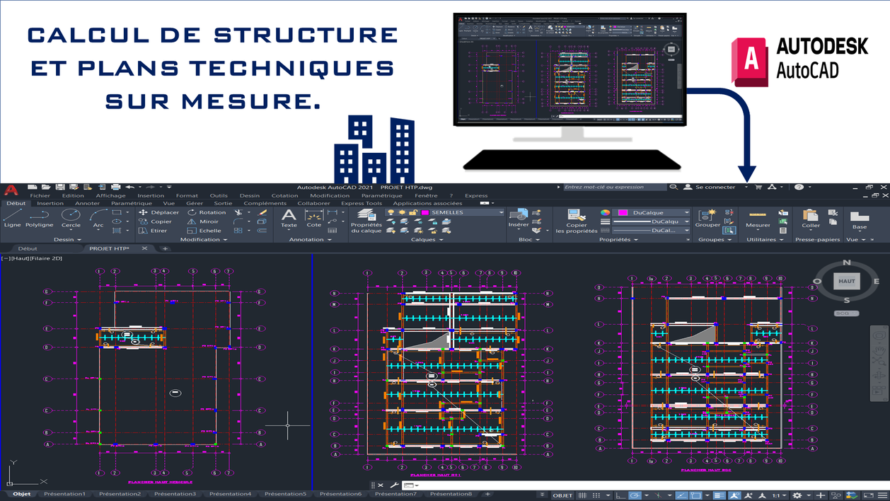Je vais réaliser le calcul de structure complet pour votre bâtiment ...