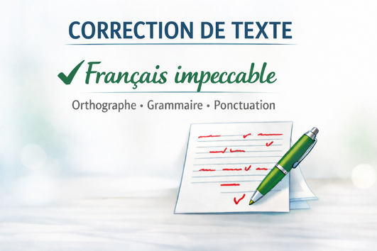 Je vais corriger votre texte en français et le rendre impeccable par ...