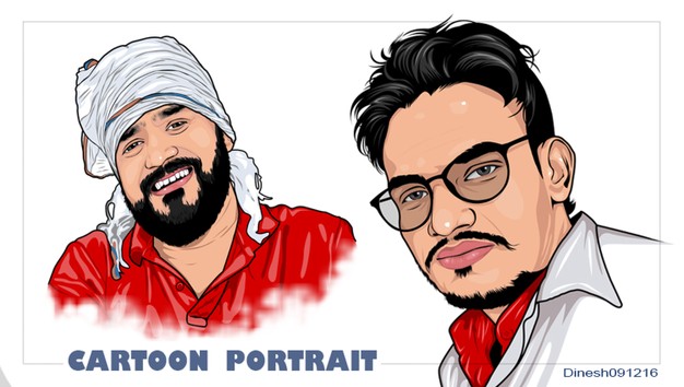 I will design an Amazing Cartoon Portrait by dinesh091216