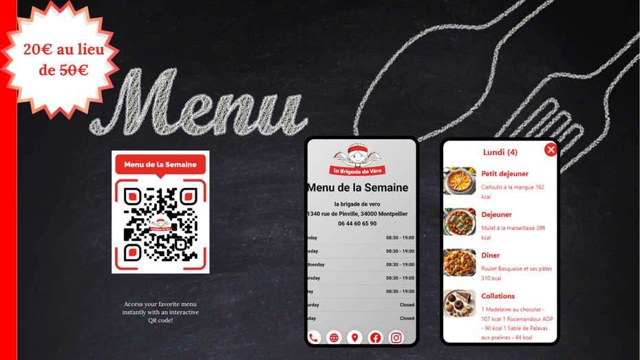 Je vais créer un menu de restaurant digital interactif, modifiable à ...
