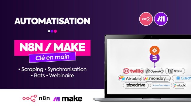 Je vais créer votre automatisation IA avec n8n, Make ou Zapier par jp ...