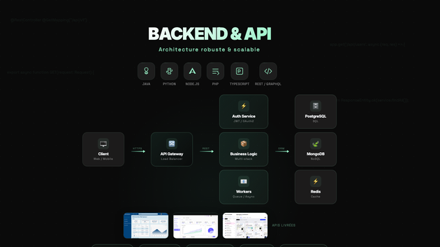 Je vais développer votre backend et vos API robustes et scalables par ...