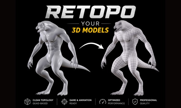 I will retopologize your 3d models by artsofyan