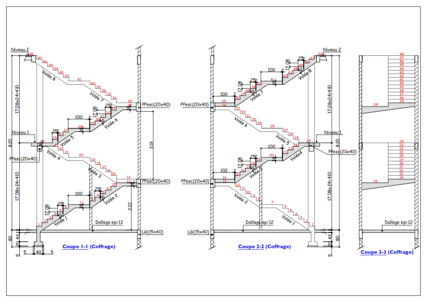 Plan Ferraillage Escalier Bton Arm