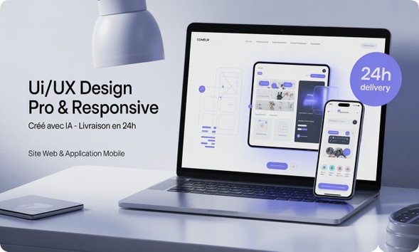 Je vais créer votre interface UI/UX pro et responsive avec IA en 24H ...