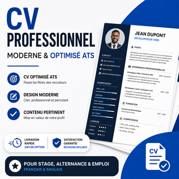 Je vais créer un CV professionnel moderne et optimisé ATS par cvboost ...