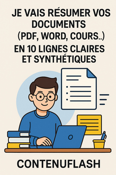 Je vais résumer vos documents (PDF, Word, cours...) en 10 lignes ...