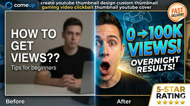 I will create youtube thumbnail design custom thumbnail gaming video ...