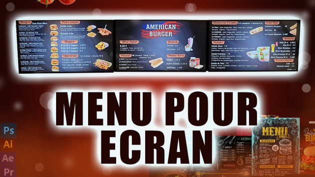 Je vais créer votre menu pour écran, menu board, menu animé, vidéo menu ...