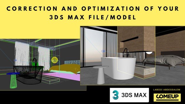 I will correct and optimize your 3D file/model on 3ds Max by ...
